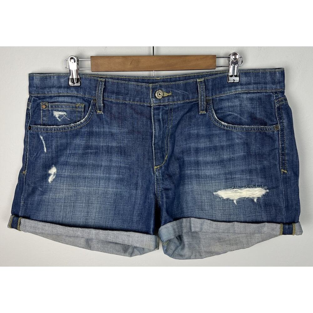 Joe’s Samara Denim Shorts Medium Wash Distressed 5” Inseam Size 32 Women’s